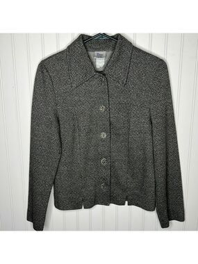 Gray and White button up Jacket Blazer Size Extra Small